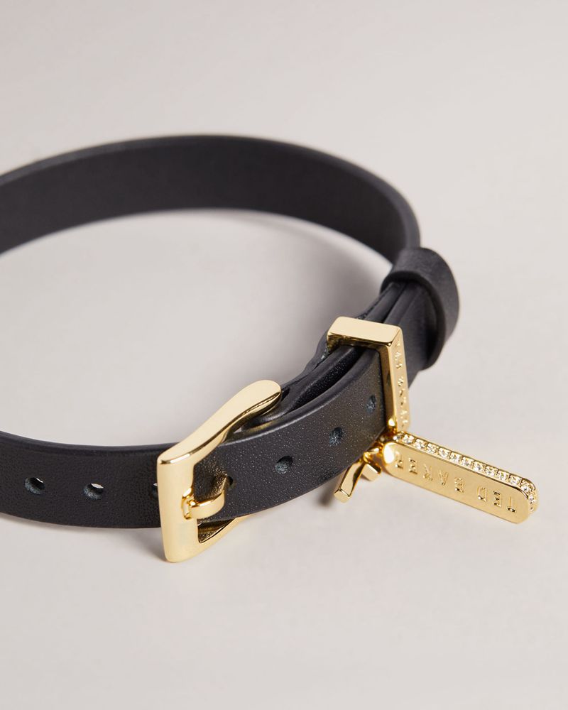 Ted Baker Brielli Läder Bracelet Smycken Dam Svarta | IHQ-641237