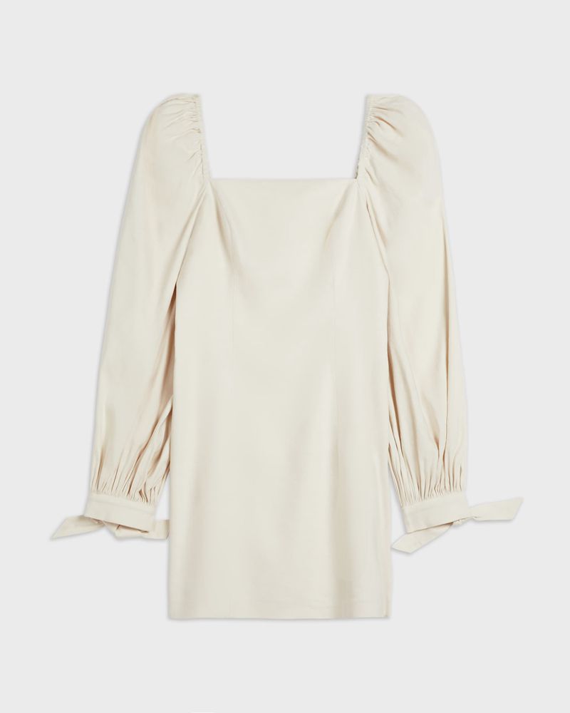 Ted Baker Britnie Fitted Mini With Blouson Sleeves Klänning Dam Vita | AXL-276385