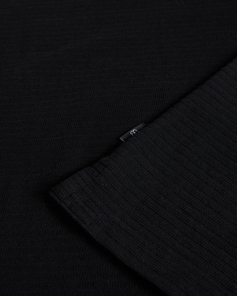 Ted Baker Buer Sleeve Textured Zip Polo Blast Herr Svarta | ALJ-859173