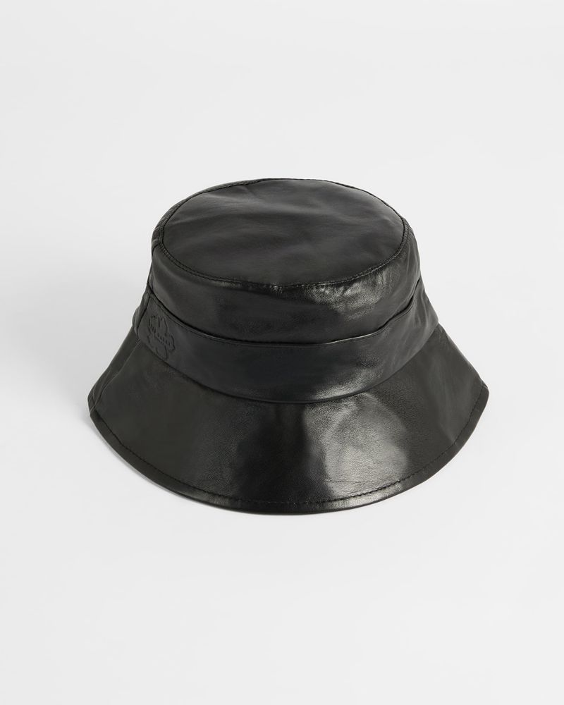 Ted Baker Bukkett Breda Brim Läder Bucket Hatt Dam Svarta | CFH-352904