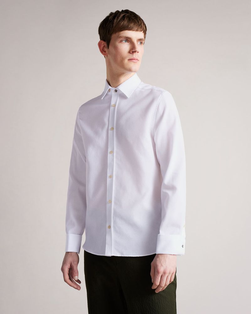 Ted Baker Byward Long Sleeve Detachable Collar Skjorta Herr Vita | XUD-182437