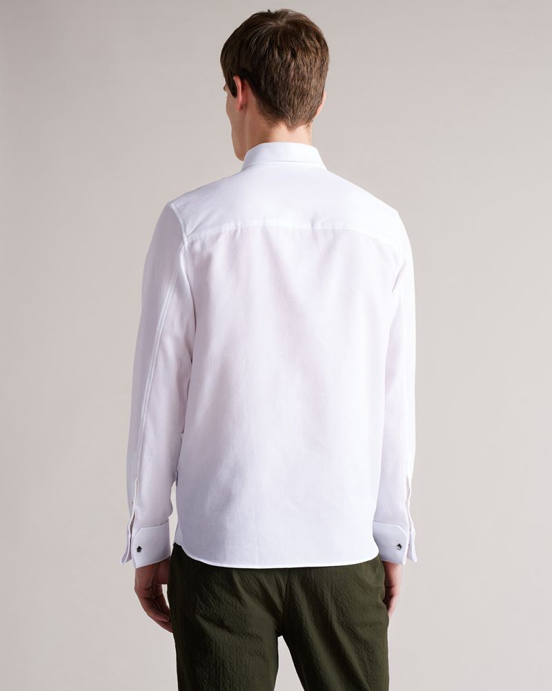 Ted Baker Byward Long Sleeve Detachable Collar Skjorta Herr Vita | XUD-182437