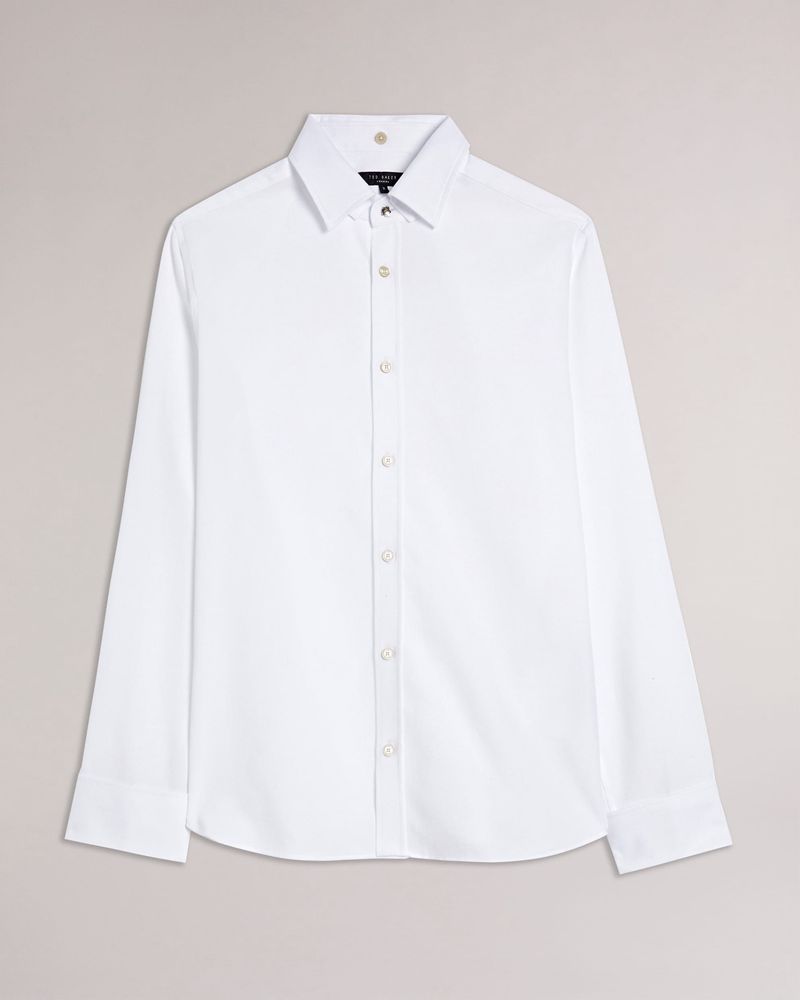 Ted Baker Byward Long Sleeve Detachable Collar Skjorta Herr Vita | XUD-182437