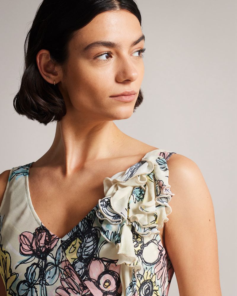 Ted Baker Cadenza Floral Sheer Klänning Dam Olika Färger | JLN-192375