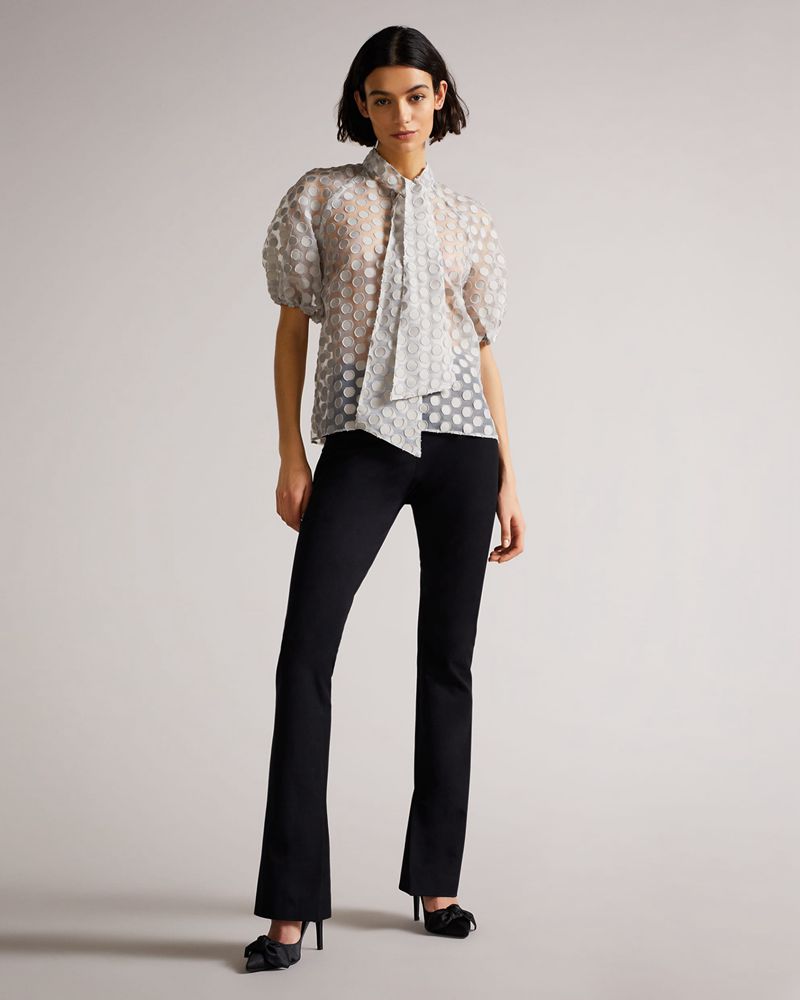 Ted Baker Caieta Organza Spot Pussy Bow Blouse Blast Dam Vita | CDN-163987