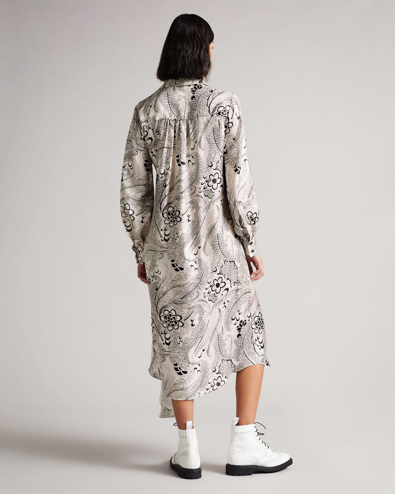 Ted Baker Caitrin Asymmetrical Klänning Dam Vita | XTQ-804612