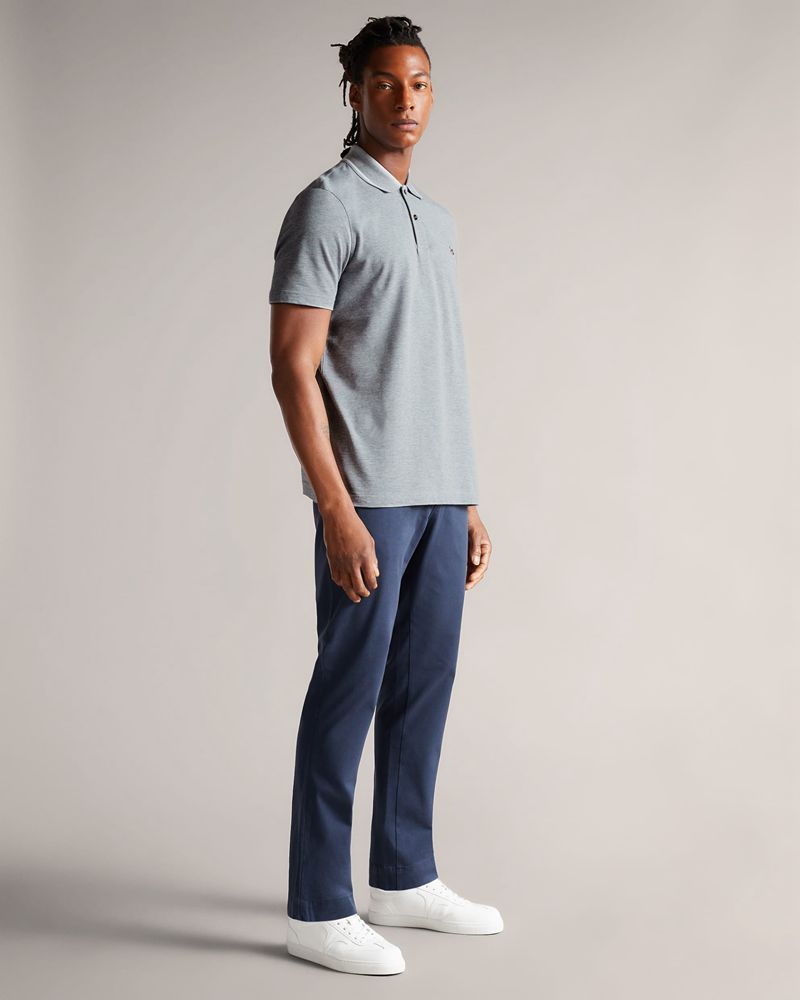 Ted Baker Camdn Sleeve Polo Blast Herr Gray | ALM-209157