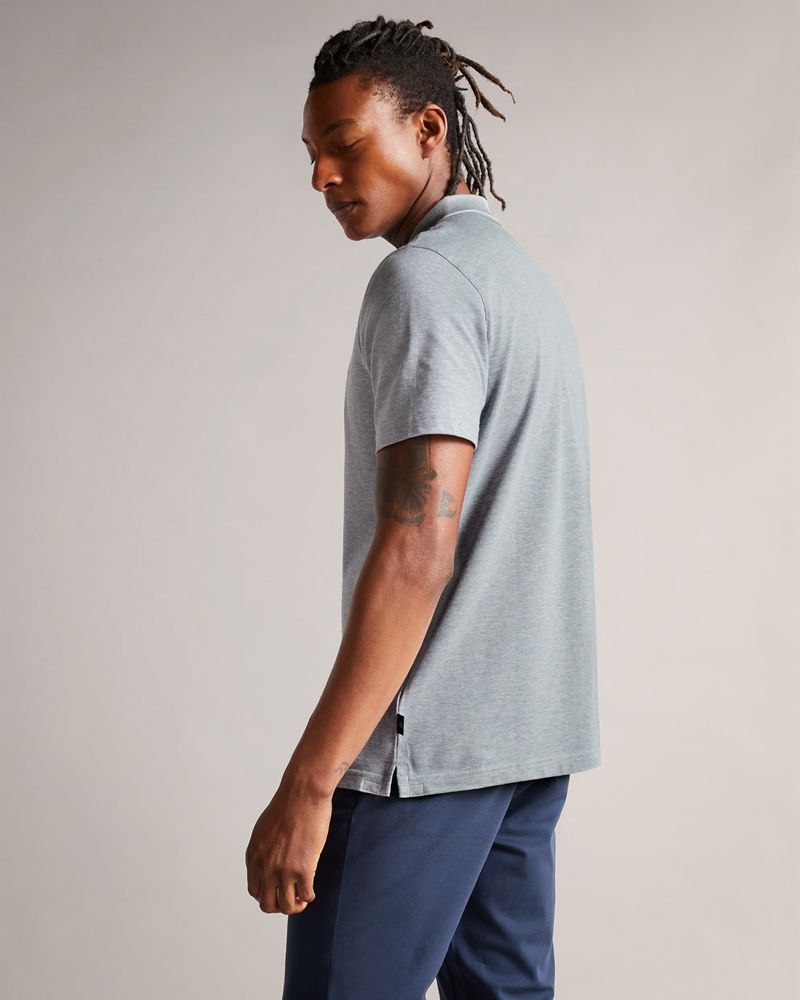 Ted Baker Camdn Sleeve Polo Blast Herr Gray | ALM-209157