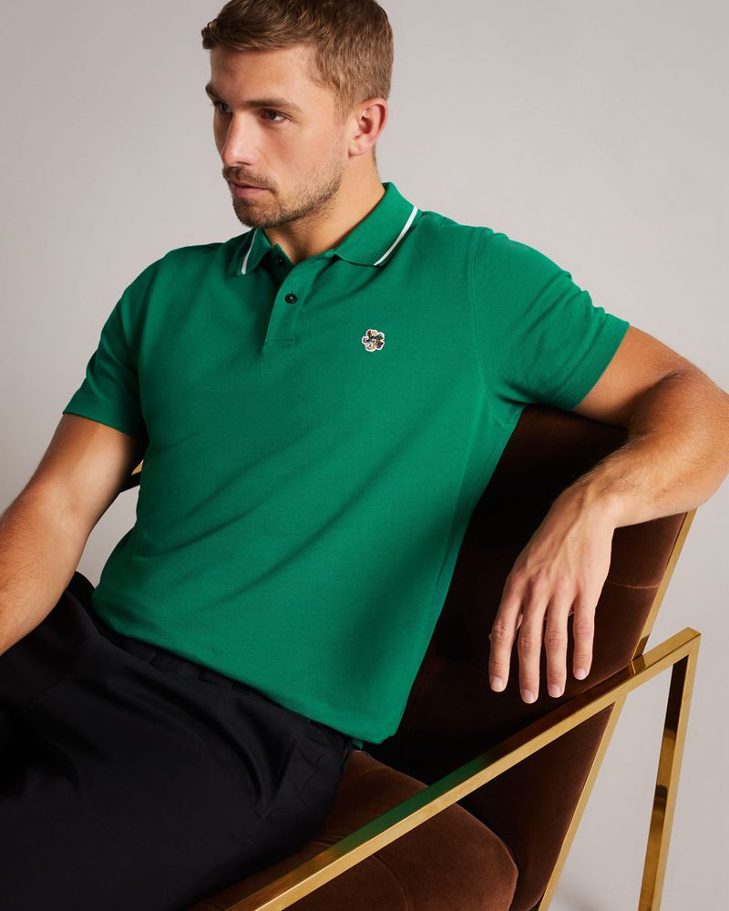 Ted Baker Camdn Sleeve Polo Blast Herr Gröna | UGE-205631