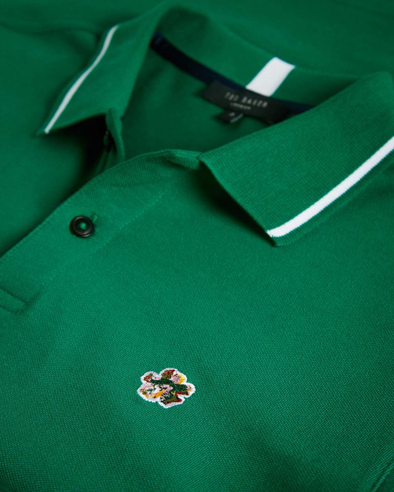 Ted Baker Camdn Sleeve Polo Blast Herr Gröna | UGE-205631
