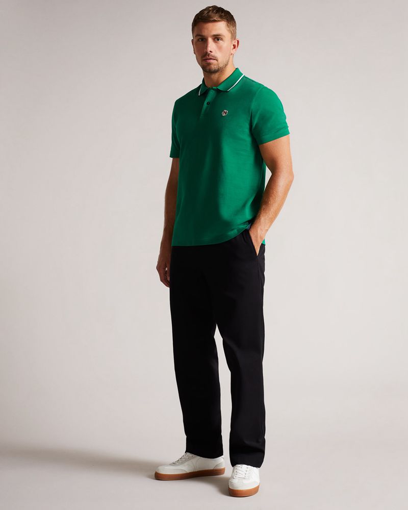 Ted Baker Camdn Sleeve Polo Blast Herr Gröna | UGE-205631