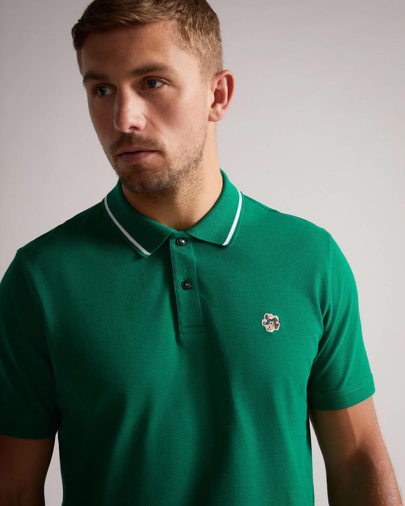 Ted Baker Camdn Sleeve Polo Blast Herr Gröna | UGE-205631
