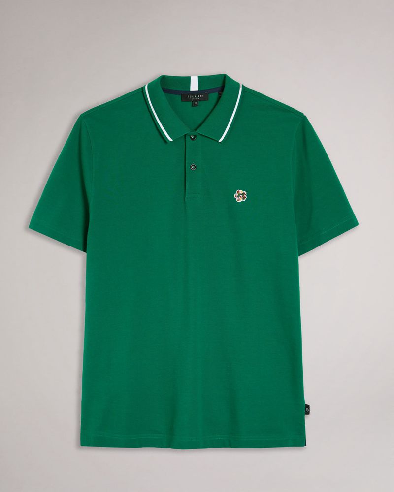 Ted Baker Camdn Sleeve Polo Blast Herr Gröna | UGE-205631