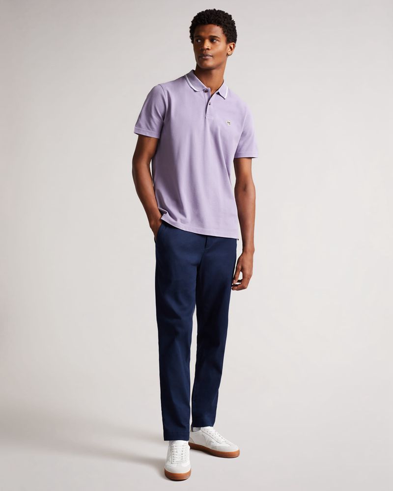 Ted Baker Camdn Sleeve Polo Blast Herr Lila | XYR-693458