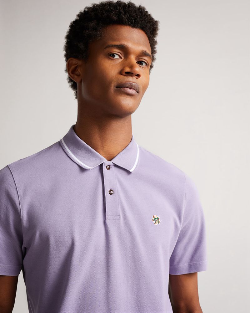 Ted Baker Camdn Sleeve Polo Blast Herr Lila | XYR-693458