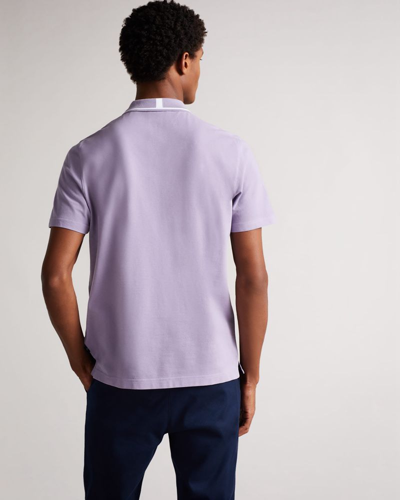 Ted Baker Camdn Sleeve Polo Blast Herr Lila | XYR-693458