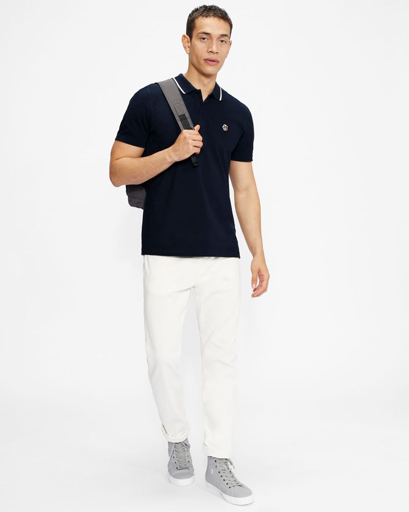 Ted Baker Camdn Sleeve Polo Blast Herr Marinblå | UMF-395746
