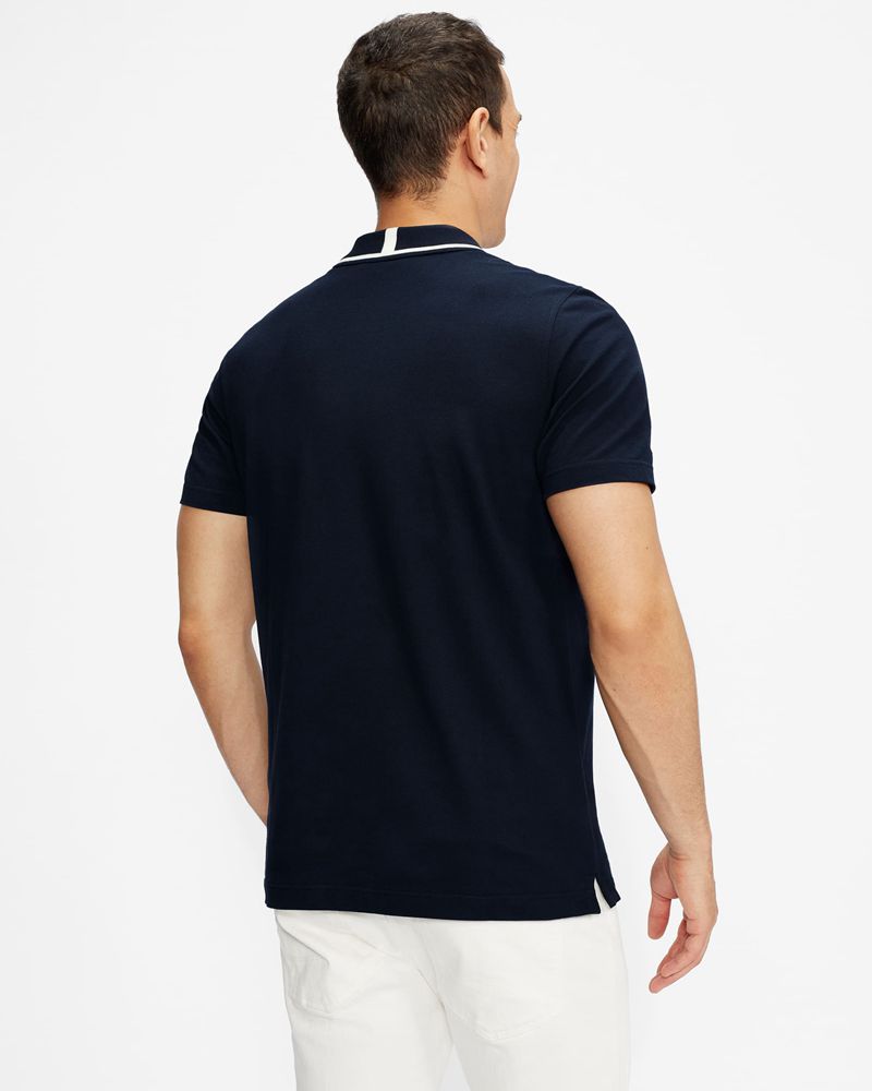 Ted Baker Camdn Sleeve Polo Blast Herr Marinblå | UMF-395746
