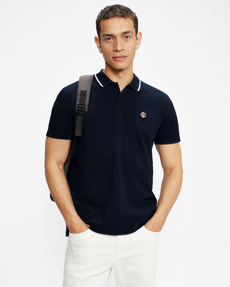 Ted Baker Camdn Sleeve Polo Blast Herr Marinblå | UMF-395746