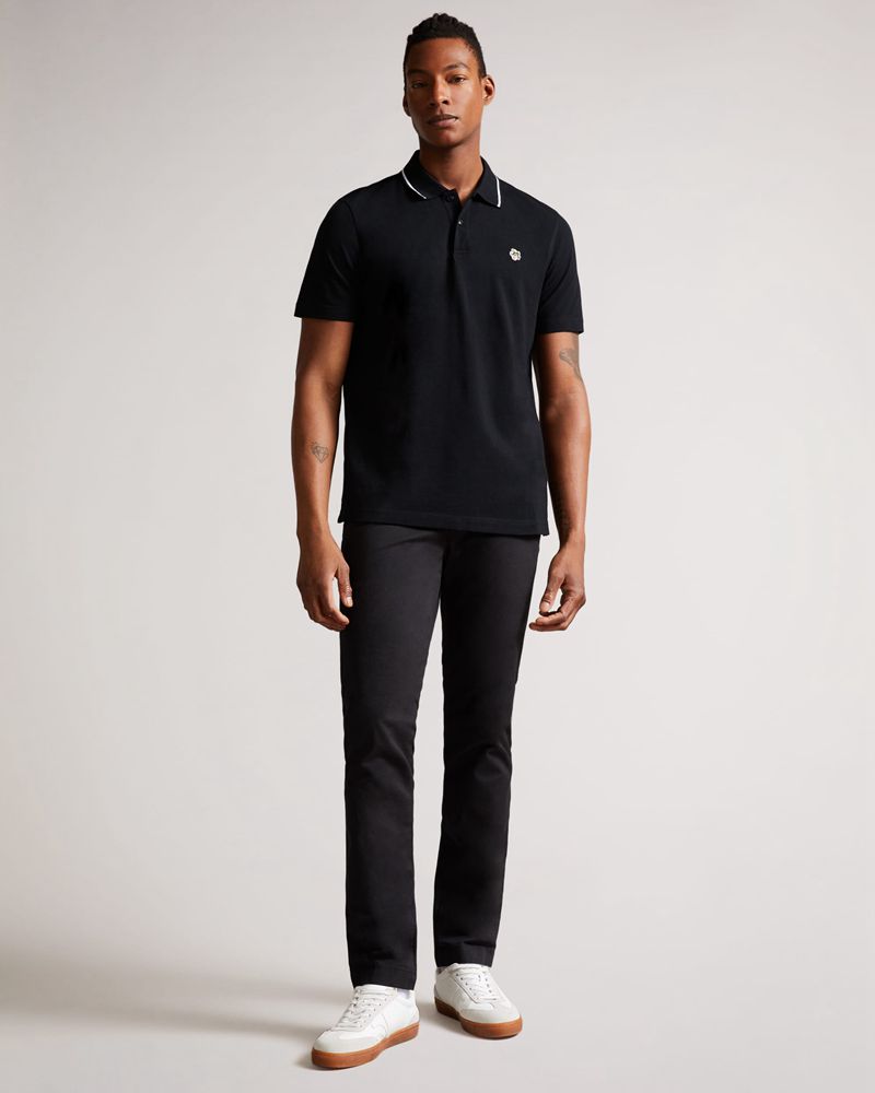 Ted Baker Camdn Sleeve Polo Blast Herr Svarta | YBN-584129