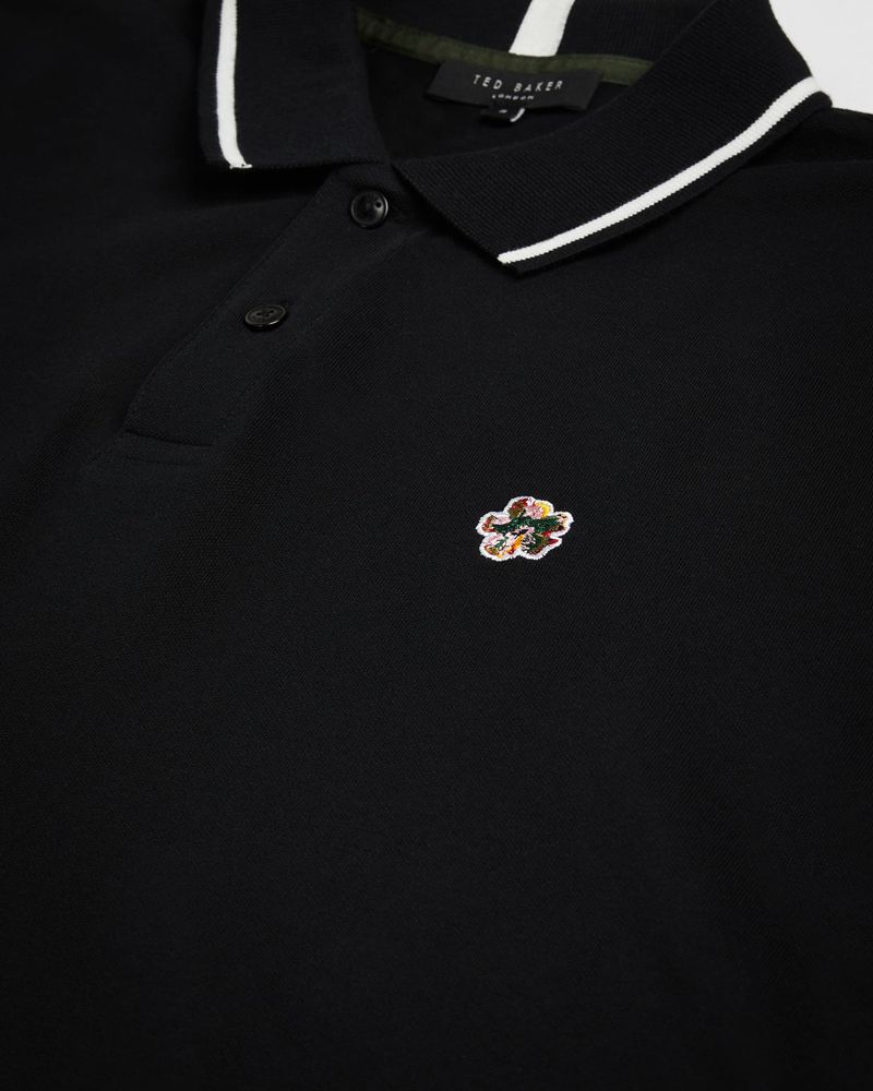 Ted Baker Camdn Sleeve Polo Blast Herr Svarta | YBN-584129