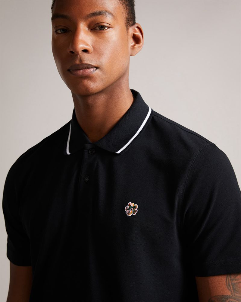 Ted Baker Camdn Sleeve Polo Blast Herr Svarta | YBN-584129