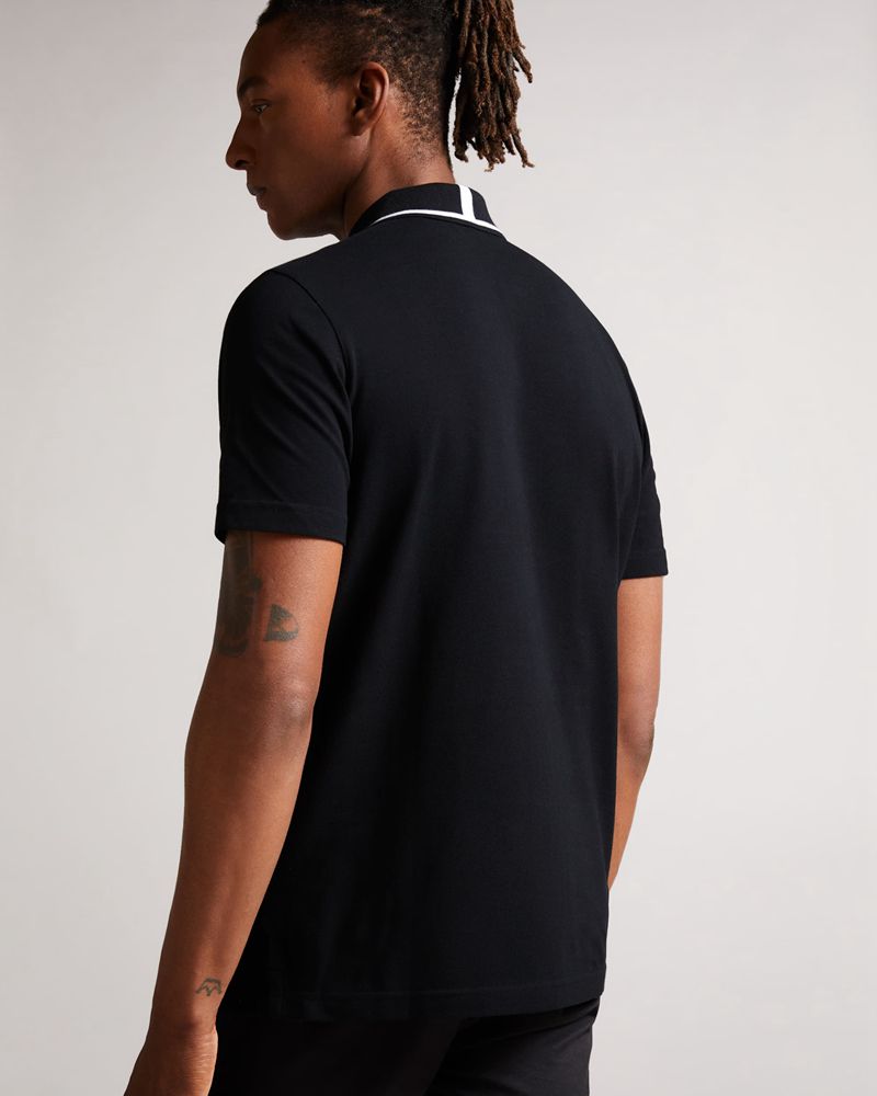 Ted Baker Camdn Sleeve Polo Blast Herr Svarta | YBN-584129