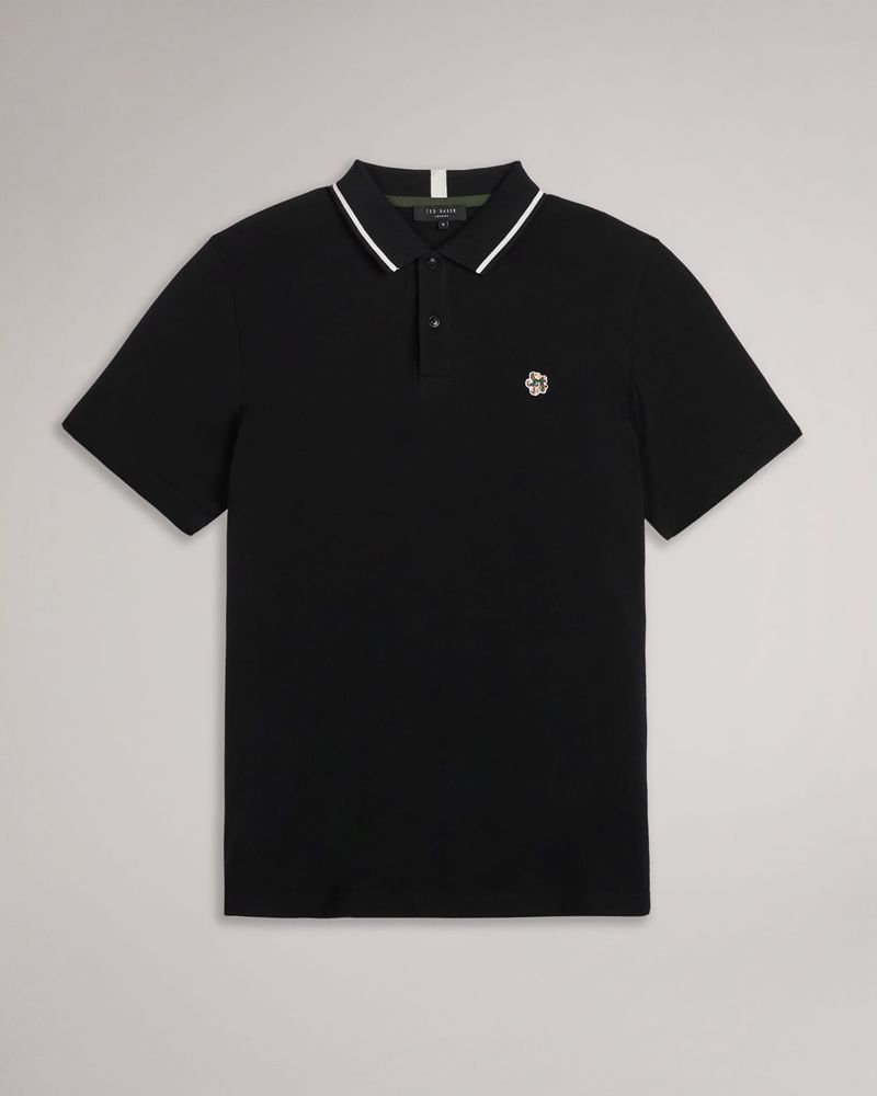 Ted Baker Camdn Sleeve Polo Blast Herr Svarta | YBN-584129