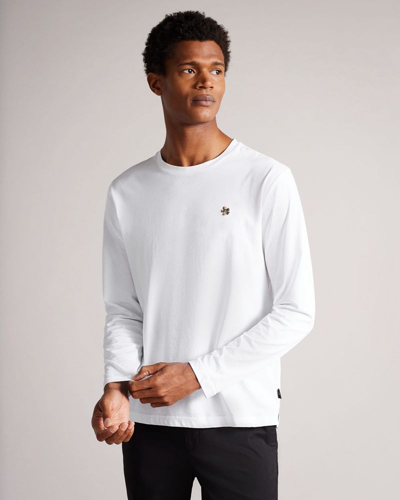 Ted Baker Canada Long Sleeve T Blast Herr Vita | VPE-238469