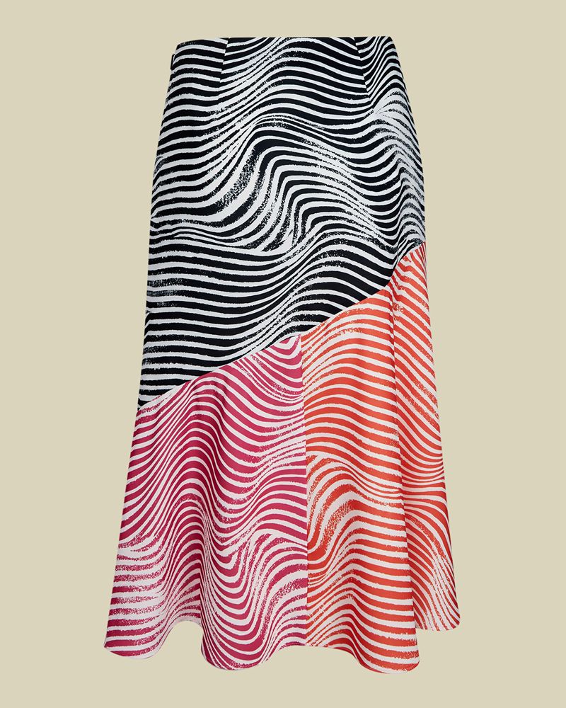 Ted Baker Canddra Zebra Printed Contrast Kjolar Dam Vita | ZUD-841270