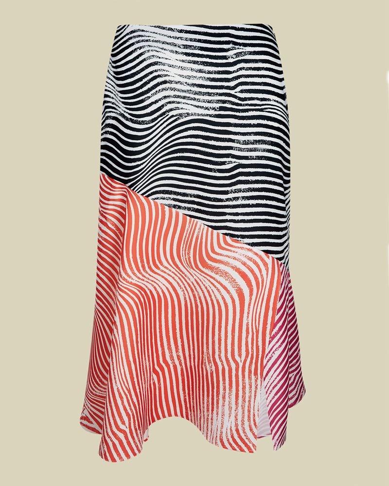 Ted Baker Canddra Zebra Printed Contrast Kjolar Dam Vita | ZUD-841270