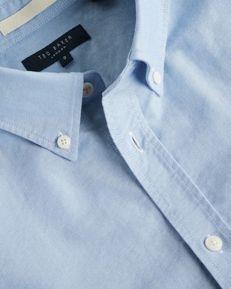 Ted Baker Caplet Long Sleeve Oxford Skjorta Herr Blå | LJB-897216