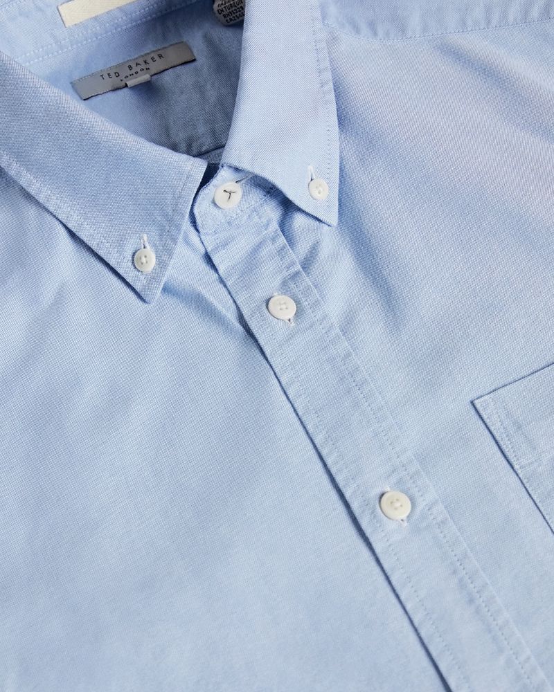 Ted Baker Capsho Sleeve Oxford Skjorta Herr Blå | RWA-132840