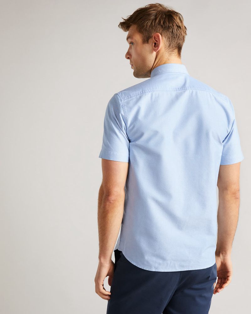 Ted Baker Capsho Sleeve Oxford Skjorta Herr Blå | RWA-132840