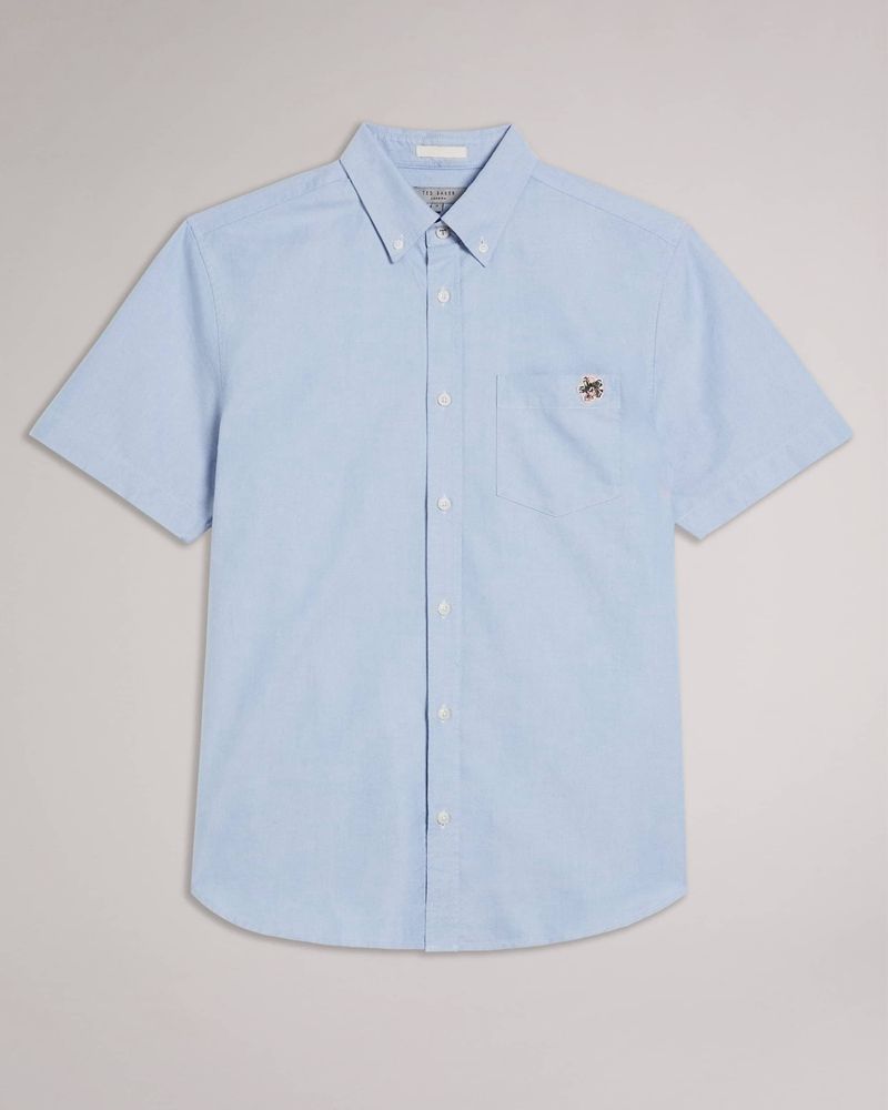 Ted Baker Capsho Sleeve Oxford Skjorta Herr Blå | RWA-132840