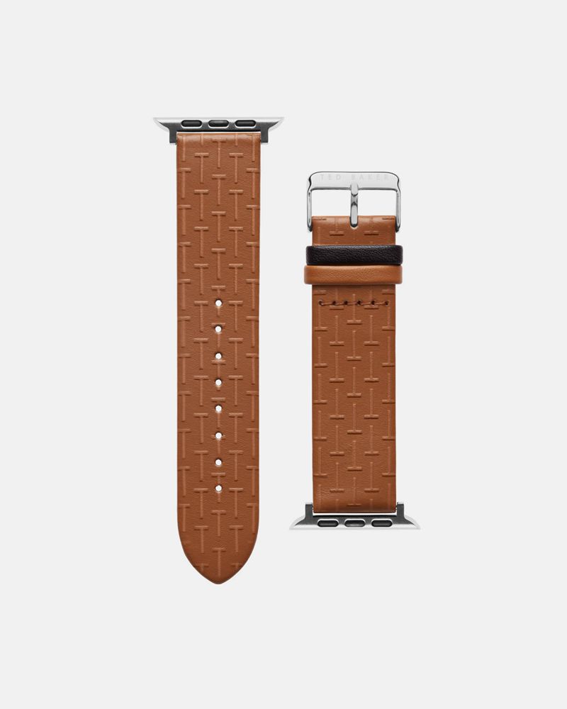 Ted Baker Carbom Embossed Läder Apple Rem Klocka Herr Bruna | JMC-297014