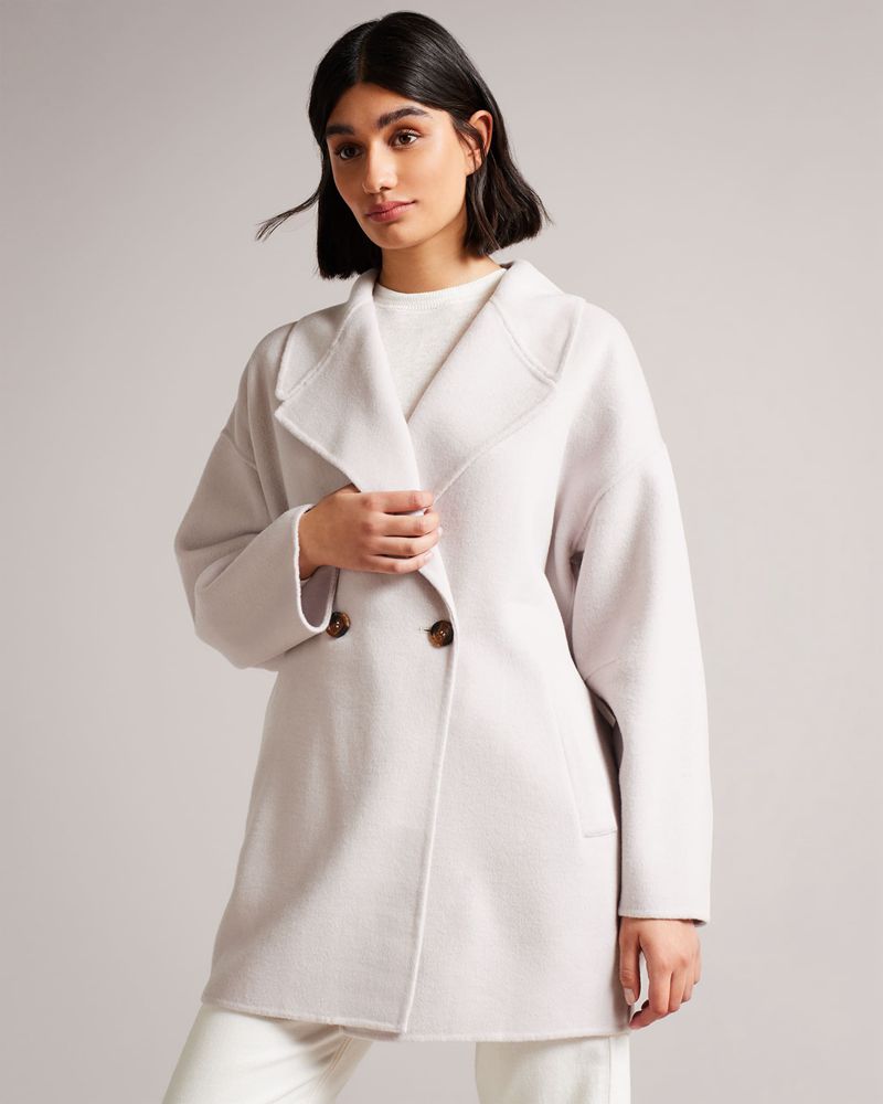 Ted Baker Caysa Cocoon With Oversized Collar Jacka Dam Rosa | DOR-918705
