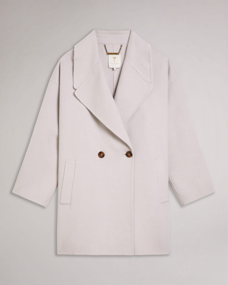 Ted Baker Caysa Cocoon With Oversized Collar Jacka Dam Rosa | DOR-918705