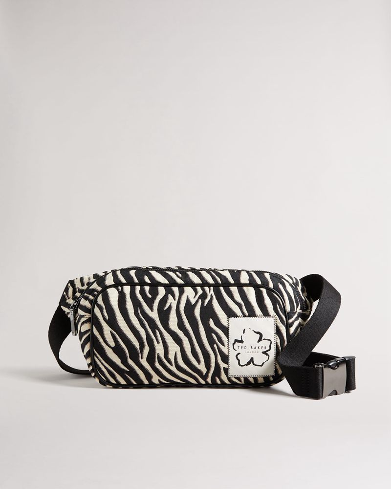 Ted Baker Cayzena Unisex Zebra Detail Nylon Crossbody Väska Dam Vita | TLW-726395