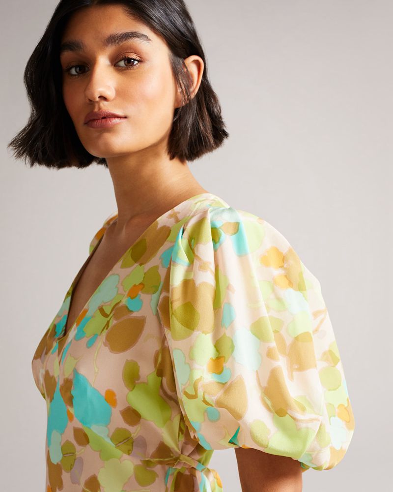 Ted Baker Cescil Printed Midi Klänning Dam Rosa | UKF-801657