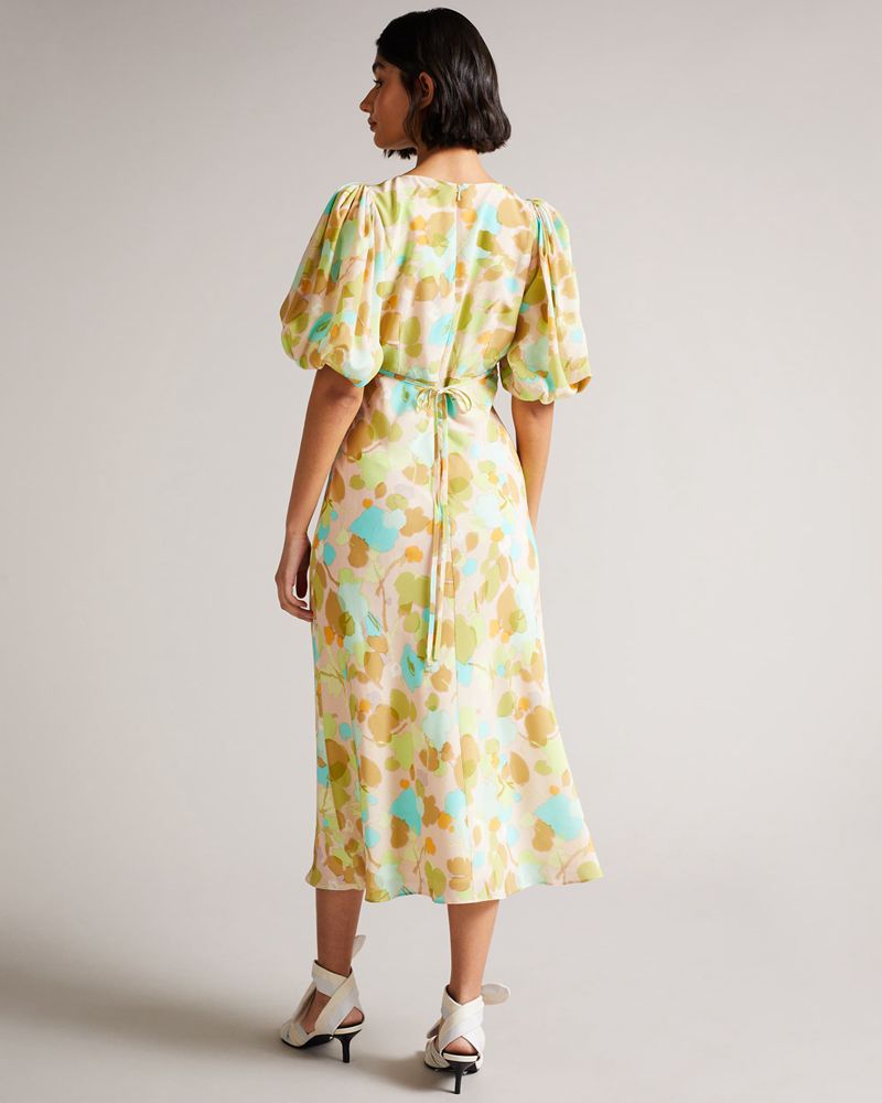 Ted Baker Cescil Printed Midi Klänning Dam Rosa | UKF-801657