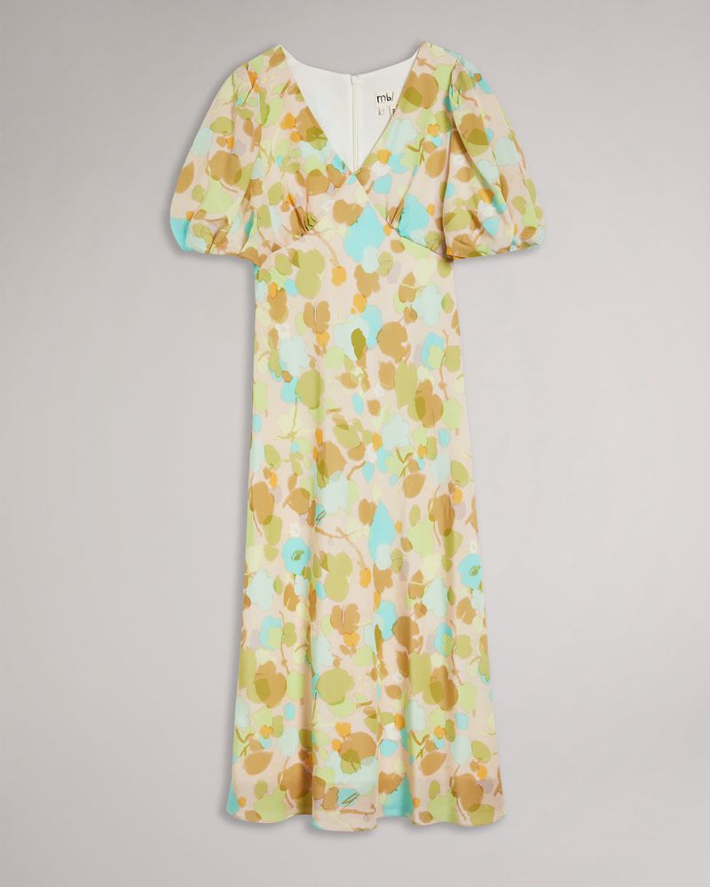 Ted Baker Cescil Printed Midi Klänning Dam Rosa | UKF-801657