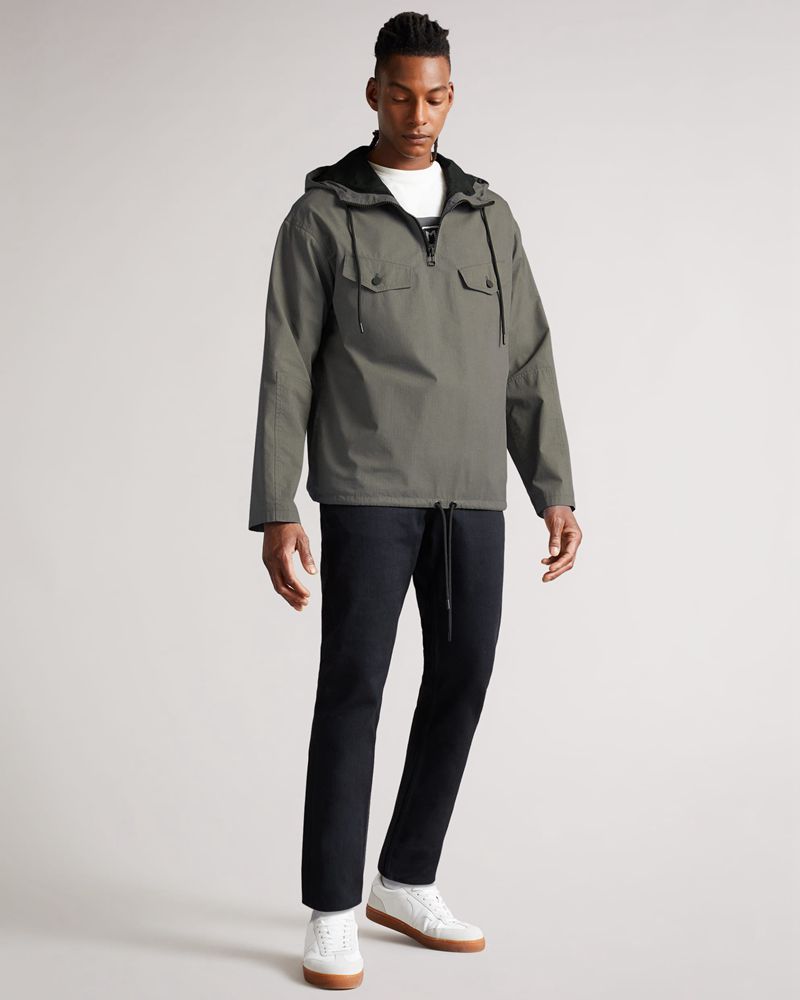 Ted Baker Chesnel Overhead Hooded Anorak Rockar Herr Gray | EAV-215386