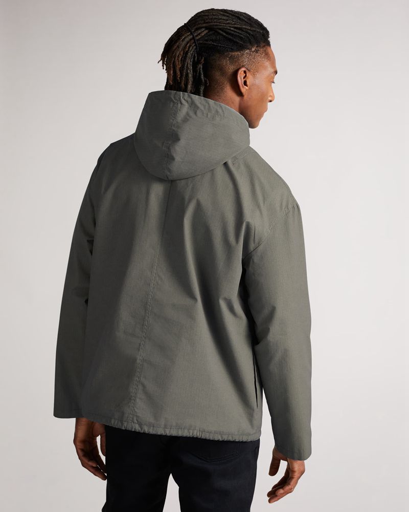Ted Baker Chesnel Overhead Hooded Anorak Rockar Herr Gray | EAV-215386