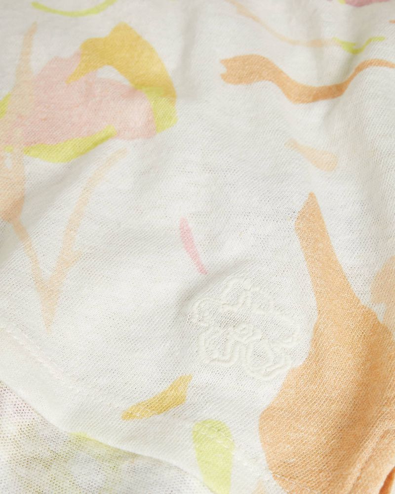 Ted Baker Ciana V Neck Printed Linen Blast Dam Vita | DLG-469180