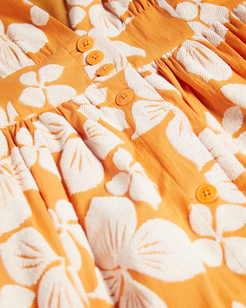 Ted Baker Cinthy Button Front Jacquard Klänning Dam Orange | SPV-704396