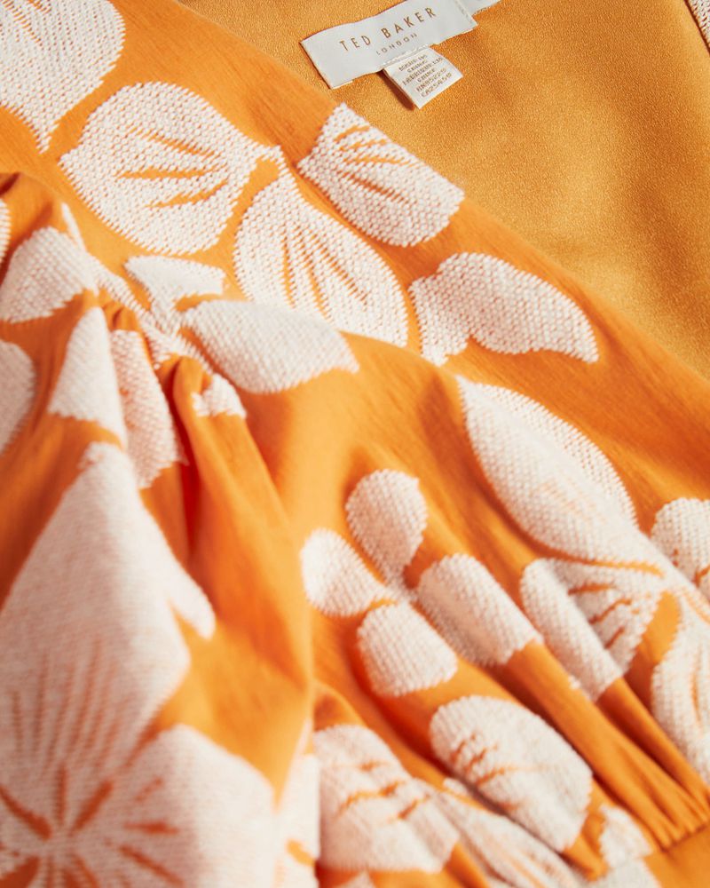 Ted Baker Cinthy Button Front Jacquard Klänning Dam Orange | SPV-704396