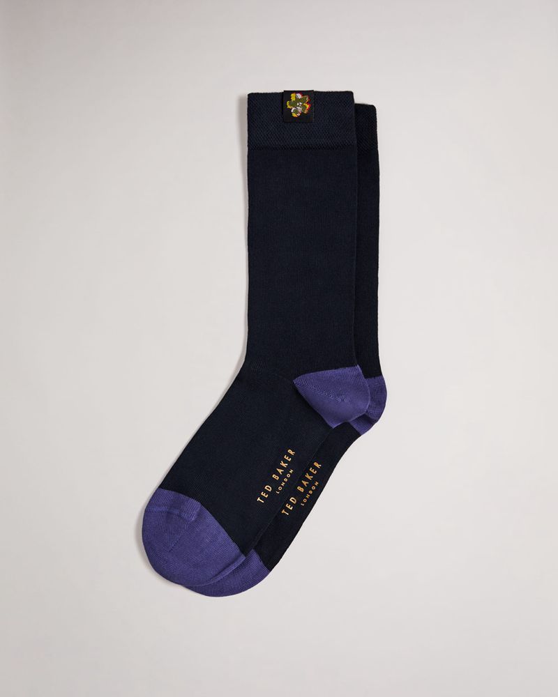 Ted Baker Clasic Plain Strumpor Herr Blå | PXK-109347