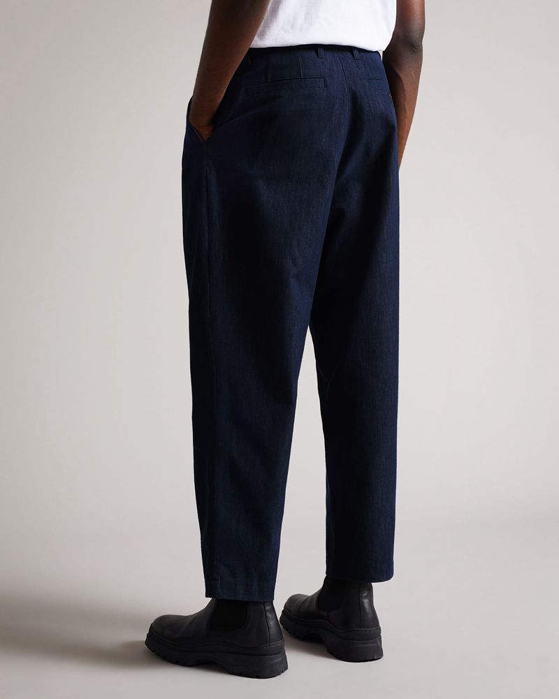 Ted Baker Cleigh Darnley Fit Denim Look Trs Byxor Herr Marinblå | FPX-490273