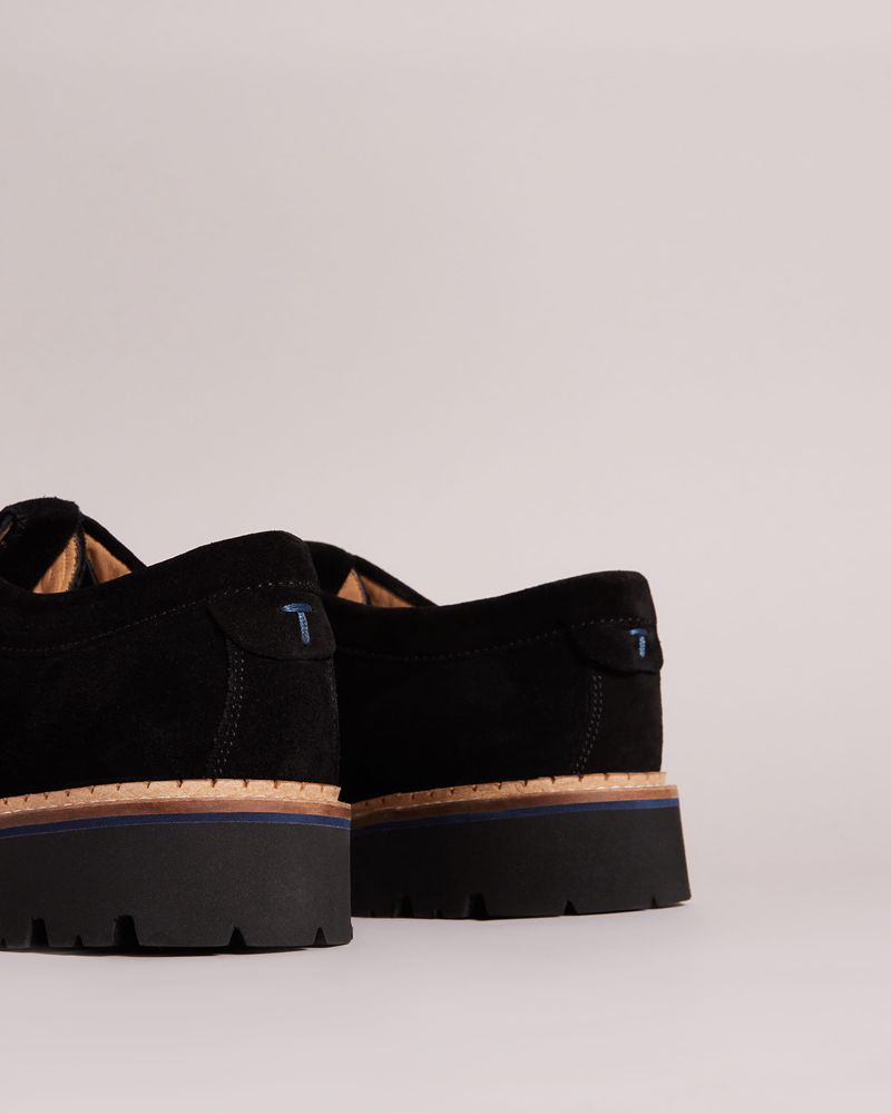 Ted Baker Clerdd Tjock Sole Mocka Loafers Herr Svarta | OHW-627049